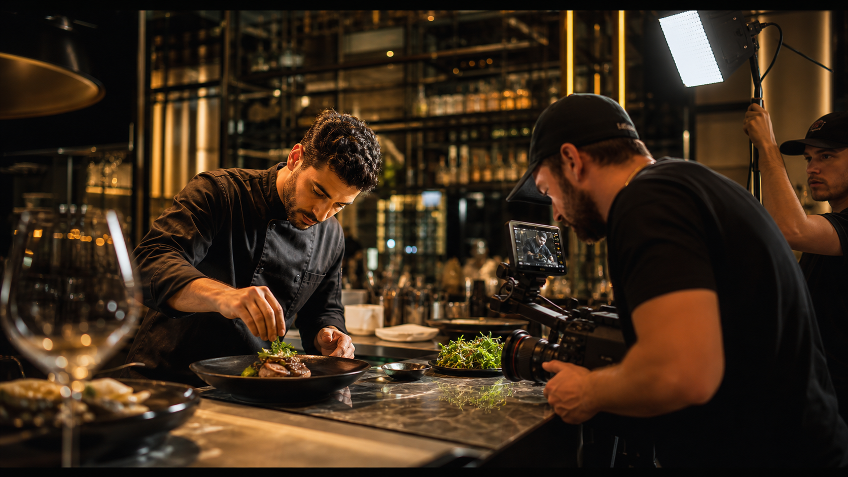 Gastro Content Produktion mit Kamera, Licht und Koch