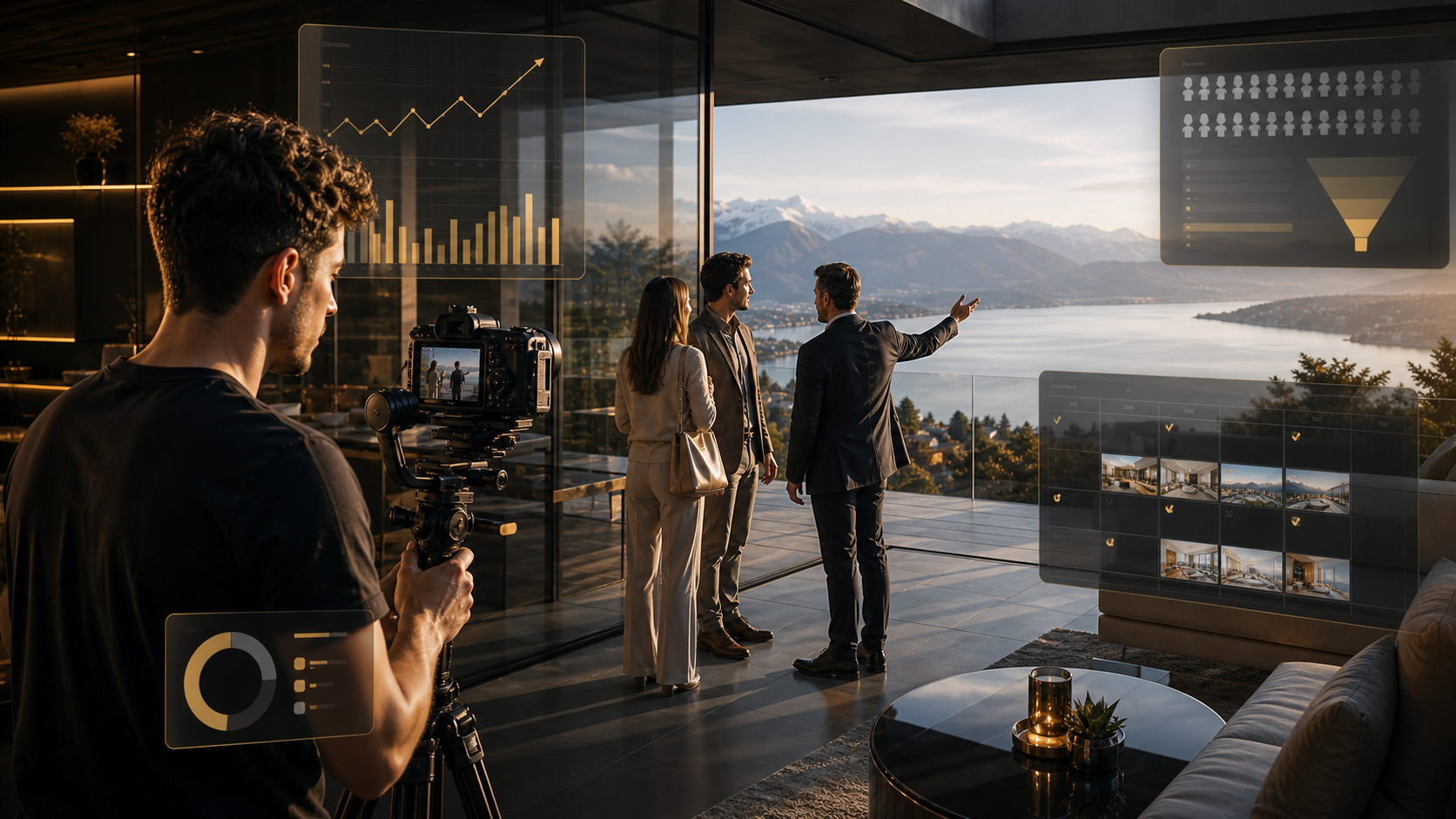 Real Estate Videoproduktion am Bodensee mit Analyse-Dashboard
